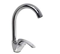 Vetrineinrete® Rubinetto per lavello da cucina a canna alta miscelatore per lavandino orientabile acqua calda e fredda 360° di rotazione monocomando girevole in ottone cromato lucido 52334 F24