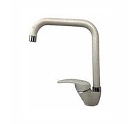 Vetrineinrete® Rubinetto per lavello da cucina a canna alta quadrata miscelatore monocomando per lavandino monoforo fragranite avena M18
