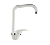 Vetrineinrete® Rubinetto per lavello da cucina a canna alta quadrato miscelatore per lavandino bianco F74