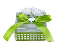 Vetrineinrete® Scatolina portaconfetti per Promessa di Matrimonio bomboniere segnaposto in plexiglass Trasparenti Decorate Verde