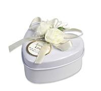 Vetrineinrete® Scatoline portaconfetti 36 Pezzi a Forma di Cuore per Matrimonio Comunione scatole per Confetti bomboniere segnaposto in Latta