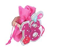 Vetrineinrete® Set 12 bomboniere in legno con sacchetto scatoline decorative portaconfetti per compleanno 18 anni (Rosa)