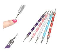 Vetrineinrete® Set 5 dotting tool per nail art ricostruzione unghie pennelli per decorazione penne dotter con doppia punta attrezzi per gel uv per disegni di precisione G3