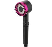 Vetrineinrete® Soffione doccia con 4 modalità di getto con pulsante d’arresto ON/OFF filtro anticalcare setole in silicone