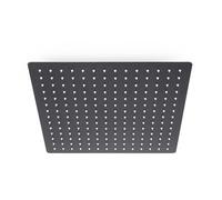 Vetrineinrete® Soffione doccia ultra slim quadrato 25x25 cm nero effetto pioggia attacco universale ½