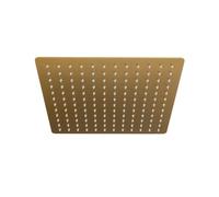 Vetrineinrete® Soffione doccia ultra slim quadrato 25x25 cm oro satinato effetto pioggia attacco universale ½