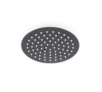 Vetrineinrete® Soffione doccia ultra slim tondo Ø25 cm nero effetto pioggia attacco universale ½