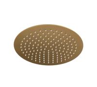 Vetrineinrete® Soffione doccia ultra slim tondo Ø25 cm oro satinato effetto pioggia attacco universale ½