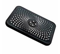 Vetrineinrete® Soffione per doccia da bagno rettangolare 28,5x 19 cm in abs doccetta con filtro anticalcare alta pressione (Nero)