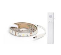 Vetrineinrete® Striscia led con sensore di movimento a infrarossi 3 watt a batteria da 1 metro luce naturale 4000k strip adesiva smd illuminazione armadio guardaroba cassetti A100