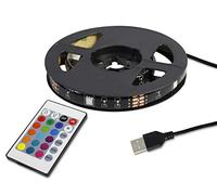 Vetrineinrete® Striscia Led per tv lcd 5 metri con alimentazione usb RGB 16 colori strip adesiva con telecomando cambia colore retroilluminazione monitor tv 4547 B43