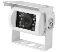 Vetrineinrete® Telecamera retromarcia per auto e camper 18 led infrarossi visione notturna a colori con staffa camera assistenza parcheggio (bianco) C8