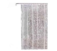Vetrineinrete® Tenda moderna per doccia vasca da bagno impermeabile pvc 12 ganci effetto pavimentazione ciottoli 200x240 cm Trasparente