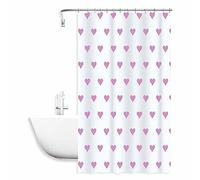 Vetrineinrete® Tenda per doccia vasca da bagno impermeabile pvc 12 ganci decorata con cuori rosa 180x200 cm