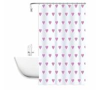 Vetrineinrete® Tenda per doccia vasca da bagno impermeabile pvc 12 ganci decorata con cuori rosa 200x240 cm