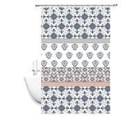 Vetrineinrete® Tenda per doccia vasca da bagno impermeabile pvc 12 ganci decorata stile mosaico 200x240 cm