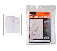 Vetrineinrete® Tuta monouso con Cappuccio Protettiva da Lavoro Polipropilene per pitturare verniciare ristrutturare Chiusura Cerniera Elastico Bianco Taglia Unica XL C8