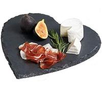 Vetrineinrete® Vassoio da Portata a Cuore in Ardesia Piatto in Pietra per aperitivo Finger Food sughi Formaggi antipasto Tagliere per aperitivo Buffet da Cucina Bar (20x20 cm) D7