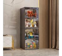 Vetrinetta angolare in vetro con anta in acrilico, ripiani per oggetti da collezione e action figure, perfetta per mostrare i tuoi oggetti preferiti