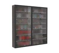 Vetrinetta da parete con anta in vetro, 4-7 ripiani, perfetta per decorazioni per soggiorno e camera da letto, organizer da collezione,