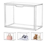 Vetrinetta Espositiva in Acrilico Trasparente - Vetrina per Collezioni - Figure Display Cabinet - Perfetta per Figurine, Borse, Scarpe, Anti-Polvere con Porta Magnetica e Maniglia - 36x27x23 cm