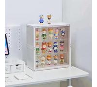 Vetrinetta Espositiva Vetrina Acrilico con Porta per Vetrina Espositiva Collezionismo, Teca Plexiglass, Figure,Scaletta 2 Gradini, Hanno Bisogno di Auto Assemblaggio, Antipolvere (37.5×35×17)