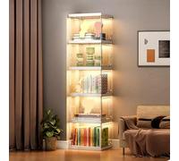 Vetrinetta in vetro per oggetti da collezione ad angolo Curio Cabinet per oggetti da collezione, Curio, Cina, libri, vetrina con anta in vetro acrilico, (dimensioni: 40 x 32 x 154 cm/15,7 x 12,6 x