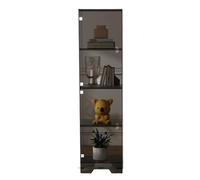 Vetrinetta Plexiglass Trasparente Semplice Scaffale Portaoggetti con Porta Antipolvere Vetrina Espositiva Multistrato In Acrilico Salvaspazio per Legos, Figurine, Modellino(Black,43x28x155cm)