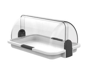 Vetrinetta vassoio a servire da banco H14xL30xP20 espositore bianca per bar porta brioche cornetti dolci pane gelateria ristorante pub doppia apertura