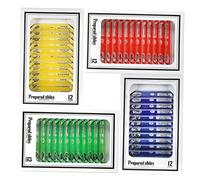 Vetrini per microscopio pronti in plastica, set da 48 pezzi, per bambini, studenti, apprendimento educativo di livello base