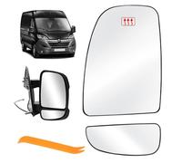 Vetro a Specchio Sostituzione per Ducato Jumper Boxer Movano C 2006-2023, Riscaldabile Vetro Specchietto di Ricambio ABS Specchietto Retrovisore (Sinistro)