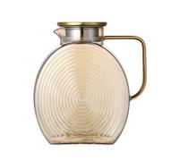 Vetro - Brocca per bevande in vetro 2,5 l | Contenitore d'acqua con coperchio in acciaio inox per bevande calde cucina ristorante