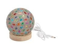 Vetro colorato a frammenti mosaico sferico USB luce notturna per casa e regalo