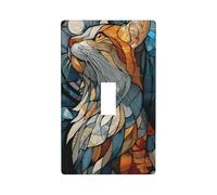 Vetro colorato Cat Light Switch Cover decorativo singolo Toggle 1 Gang Piastra da parete per cucina fattoria camera da letto bagno Art Decor