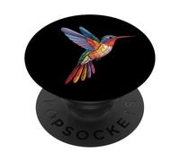 Vetro colorato colorato per amanti dei colibrì per uomini, donne, bambini PopSockets PopGrip Adesivo