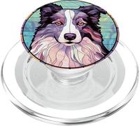 Vetro colorato con cane Border Collie PopSockets PopGrip per MagSafe