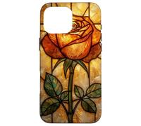 Vetro colorato Rose Design Radiant Golden Light Botanical Art Custodia per iPhone 16 Pro Max