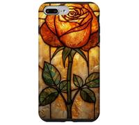 Vetro colorato Rose Design Radiant Golden Light Botanical Art Custodia per iPhone 7 Plus/8 Plus