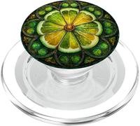 Vetro colorato stile mandala floreale blu estetica bohémien PopSockets PopGrip per MagSafe