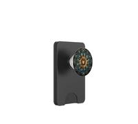 Vetro colorato stile mandala floreale blu estetica bohémien PopSockets PopWallet per MagSafe
