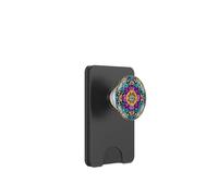 Vetro colorato stile mandala floreale blu estetica bohémien PopSockets PopWallet per MagSafe