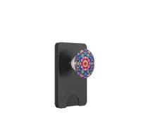 Vetro colorato stile mandala floreale blu estetica bohémien PopSockets PopWallet per MagSafe