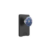Vetro colorato stile mandala floreale blu estetica bohémien PopSockets PopWallet per MagSafe