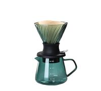Vetro con interruttore for gocciolatore a immersione da 600 ml for V60 Versare sulla macchina for il caffè Gocciolatore e filtri for caffè a goccia a forma di V Trasparente(Transparent Green 1 set)