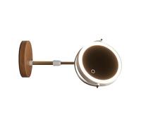 Vetro cosmetico versatile a due lati con controllo della luminosità e vetro LED con base in legno robusta