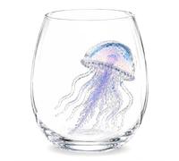 Vetro costiero soffiato a mano a tema oceano per gli amanti della costa | Bicchieri da whisky 3D senza stelo, multiuso, con animali marini, per cocktail, caffè freddo, succo, acqua, vino