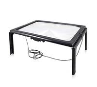 Vetro da lettura rettangolare con 4 LED, lente d'ingrandimento 3X, formato A4, pagina intera per lettura