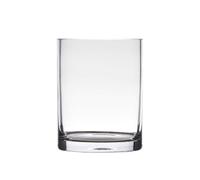 Vetro Decorativo, Vaso Cilindro Freddo Taglio H.15cm D.12cm Trasparente Tondo