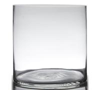 Vetro Decorativo, Vaso Cilindro Freddo Taglio H.30cm D.25cm Trasparente Tondo