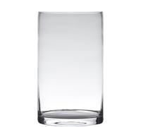 Vetro Decorativo, Vaso Cilindro Freddo Taglio H.40cm D.15cm Trasparente Tondo